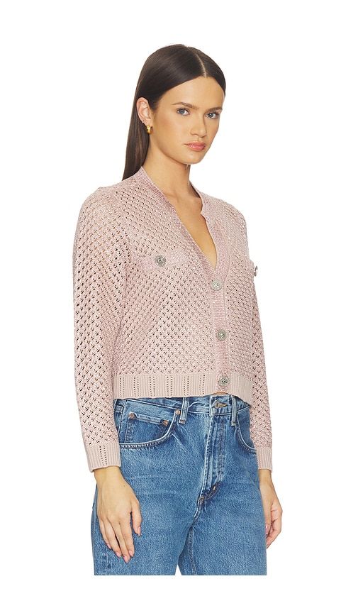Blanca Sequin Crop Cardigan in Rose. - size L (also in M, S, XS) - L'AGENCE - Modalova