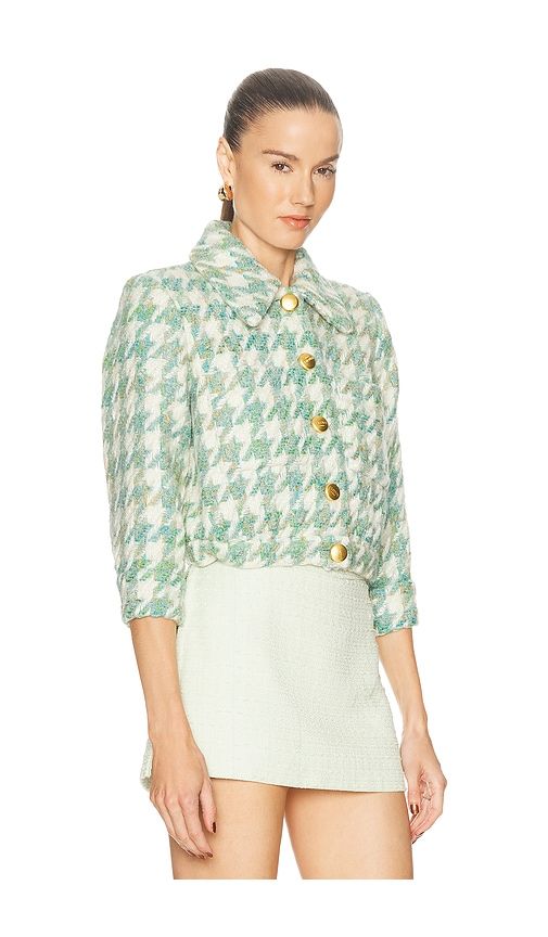 Jia Crop 3/4 Sleeve Jacket in Sage. - size 0 (also in 4, 8) - L'AGENCE - Modalova