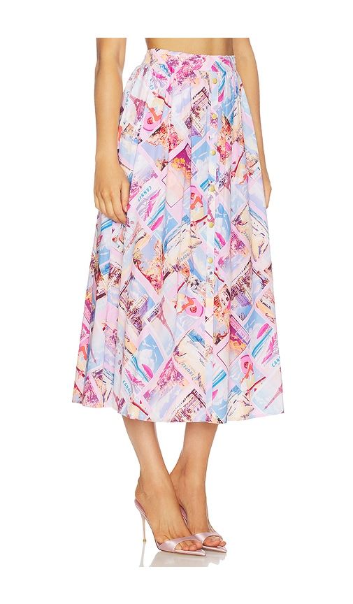 Seina Midi Skirt in Pink. - size 0 (also in 2, 4, 6, 8) - L'AGENCE - Modalova