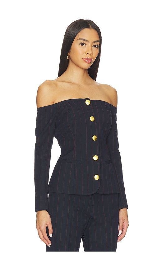 Alice Off Shoulder Blazer in Navy. - size 0 (also in 00, 2, 6) - L'AGENCE - Modalova