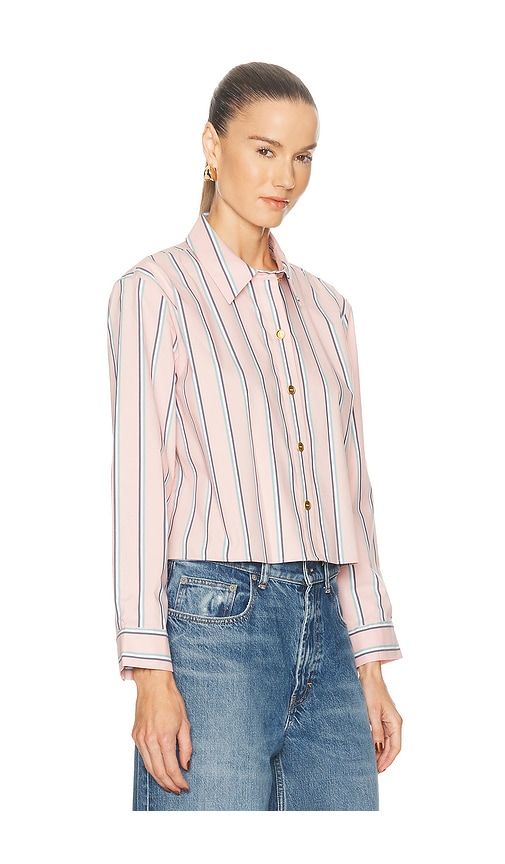 Cosette Crop Hi Low Shirt in Pink. - size L (also in M) - L'AGENCE - Modalova