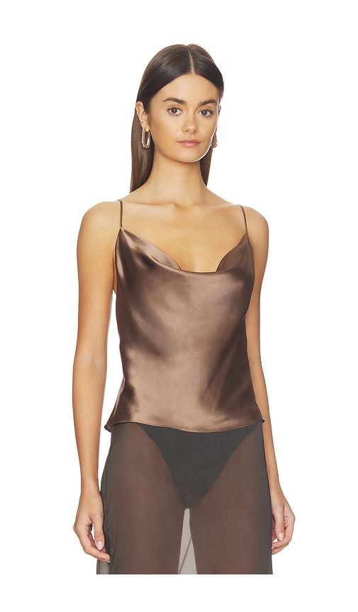 Calista Cowl Neck Cami Top in Brown. - size M (also in S) - L'AGENCE - Modalova