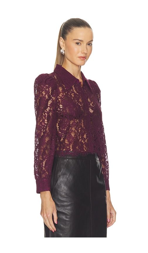 Anita Lace Button Up in Burgundy. - size M (also in S, XS, XXS) - L'AGENCE - Modalova