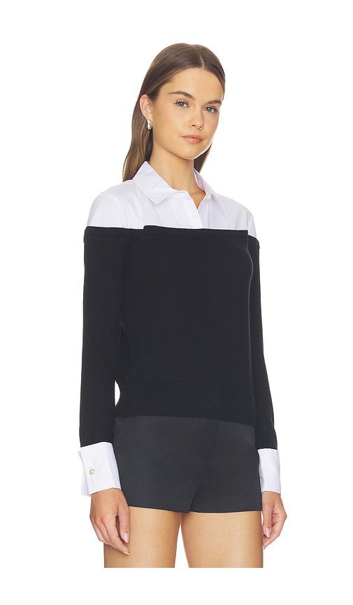 Mathilde Pupplin Cuff Collared Polo in & . - size L (also in M, S, XS) - L'AGENCE - Modalova