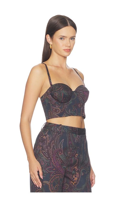 Sonya Bralette in Midnight Multi Lux Paisley in Multi. - size L (also in M, S, XS) - L'AGENCE - Modalova