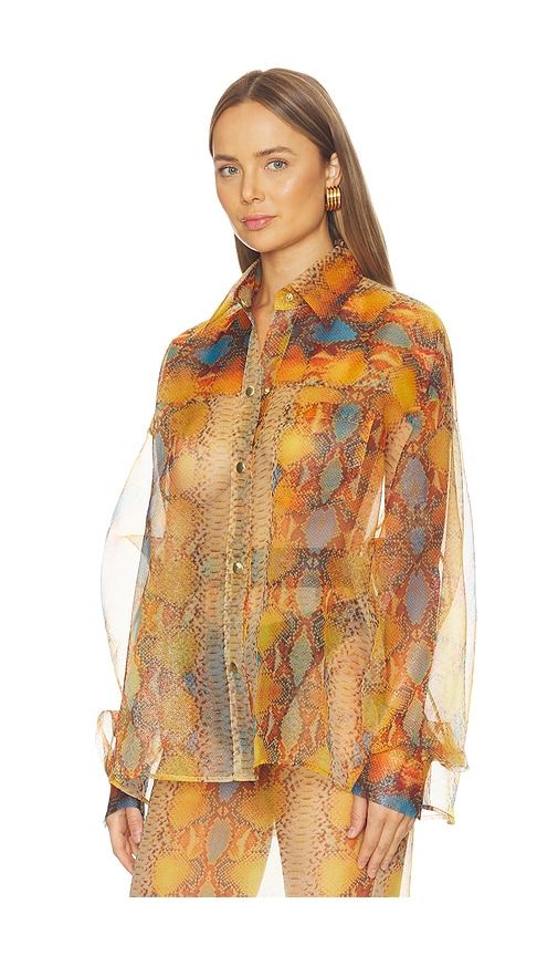 Oversized Boyfriend Shirt in Orange. - size M (also in XS) - LaQuan Smith - Modalova