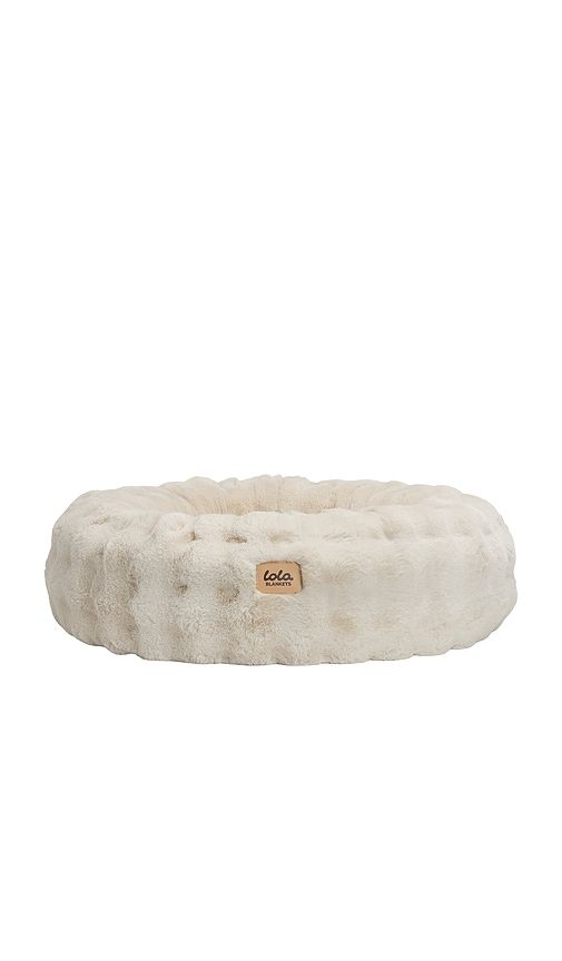Small Bubble Round Pet Bed in Beige - Lola Blankets - Modalova
