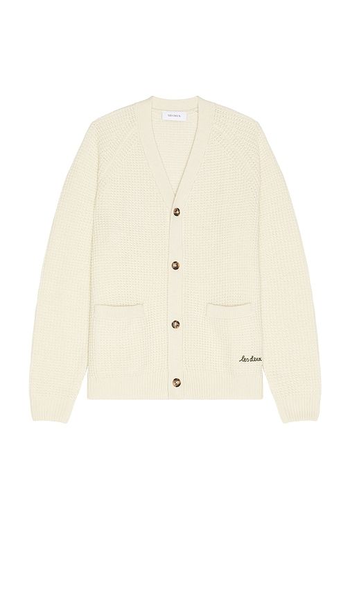 Grady Waffle Cardigan in White. - size L (also in S) - Les Deux - Modalova