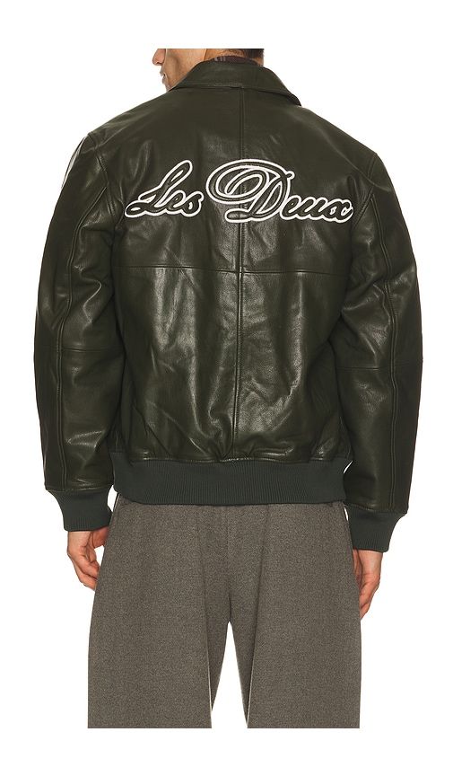 Leather Varsity in Green. - size L (also in M, S, XL/1X) - Les Deux - Modalova