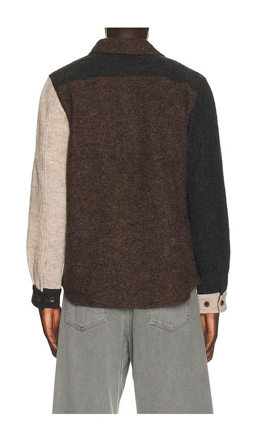Wool Colourblock Overshirt in Brown. - size L (also in M, S, XL/1X) - Les Deux - Modalova