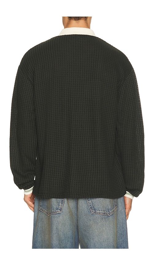 Waffle Long Sleeve Football Jersey in Green. - size L (also in M, S, XL/1X) - Les Deux - Modalova