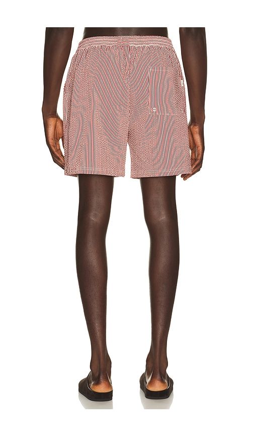 Stripe Seersucker Swim Shorts in Red. - size L (also in M, S) - Les Deux - Modalova