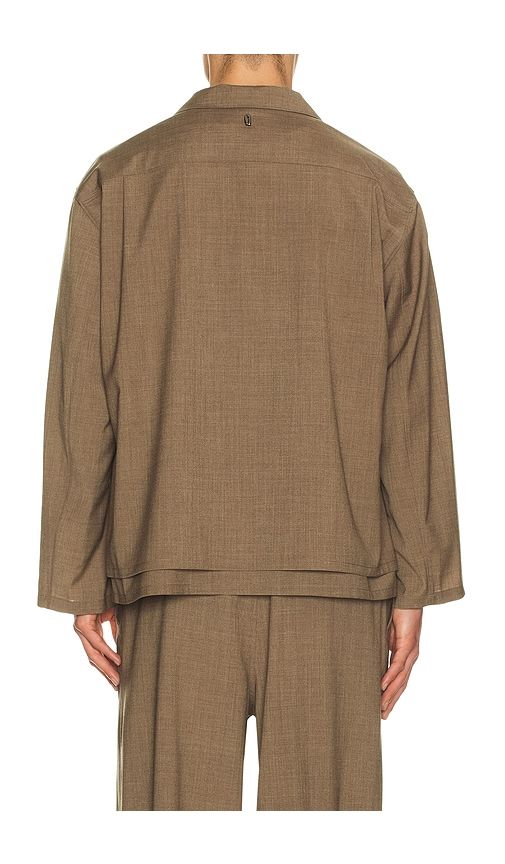 Double Layered Open Collar Shirt in Taupe. - size 46 (also in 50) - Le17Septembre - Modalova