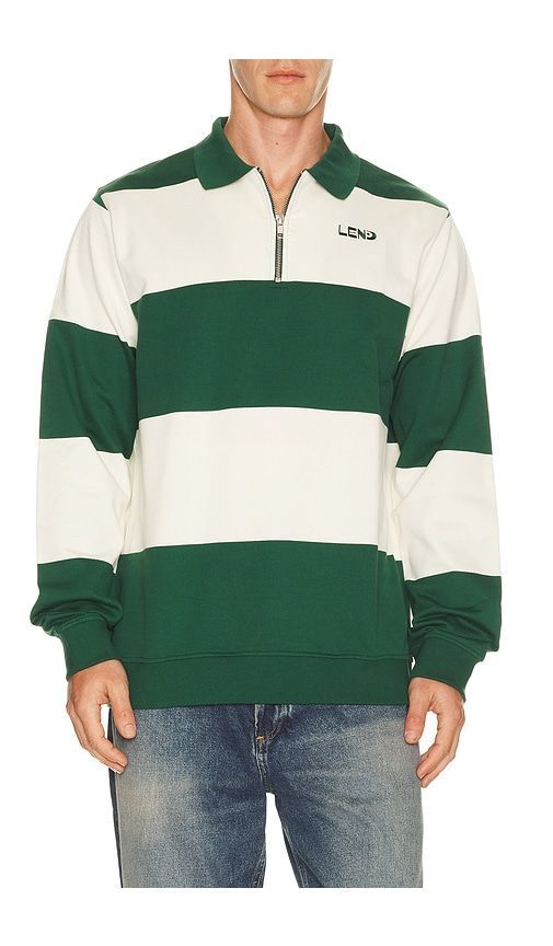 Block Stripe Zip Rugby in . - size L (also in M, S, XL/1X) - LEND - Modalova