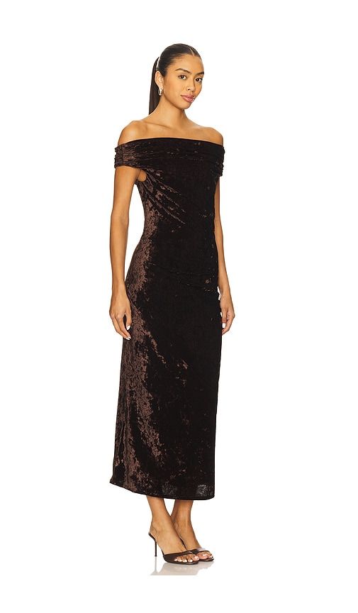 Brylie Velvet Maxi Dress in Chocolate. - size S (also in XS) - Line & Dot - Modalova
