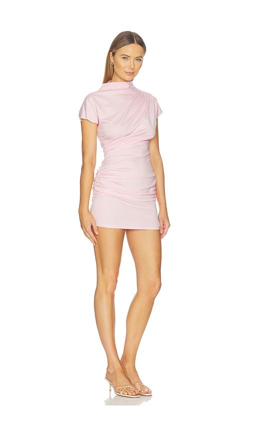 X REVOLVE Archer Draped Mini Dress in Pink. - size S (also in XS, M, L) - Line & Dot - Modalova