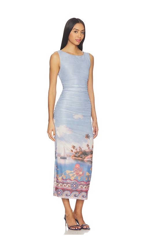 Pernille Mesh Midi Dress in Slate. - size L (also in M, S, XS) - Line & Dot - Modalova