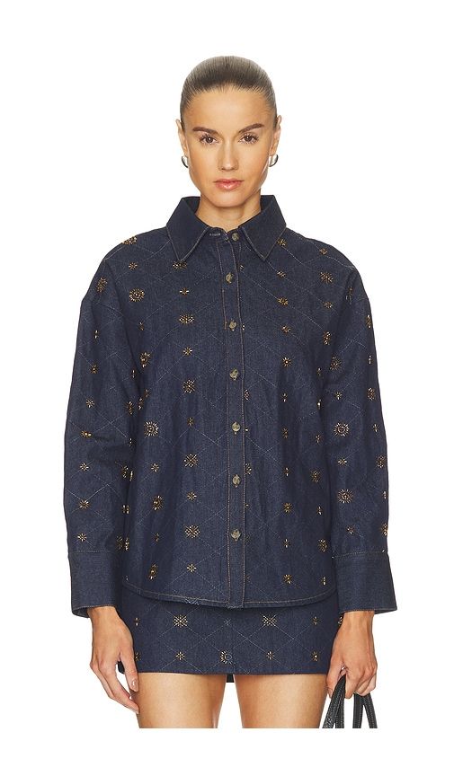 Attina Shacket in Blue. - size L (also in M, S, XS) - Line & Dot - Modalova