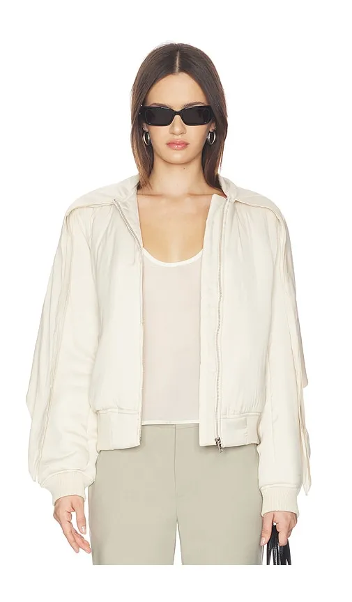 Agnes Scarf Bomber Jacket in White. - size M (also in S, XS) - Line & Dot - Modalova
