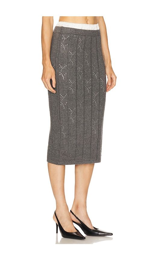 Alena Midi Skirt in Grey. - size M (also in S) - Line & Dot - Modalova