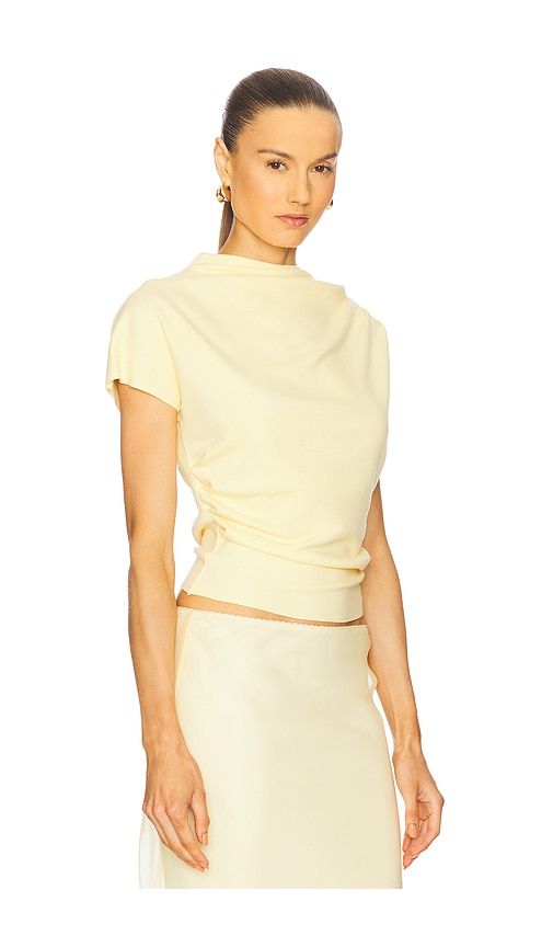 X REVOLVE Walker Draped Top in Lemon. - size L (also in M, S, XS) - Line & Dot - Modalova