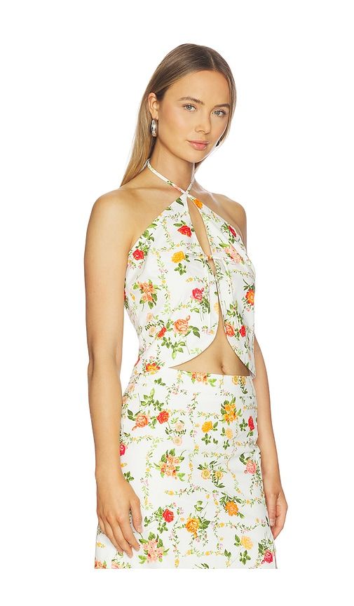 Anisa Top in White,Orange. - size L (also in M, S, XS) - Line & Dot - Modalova
