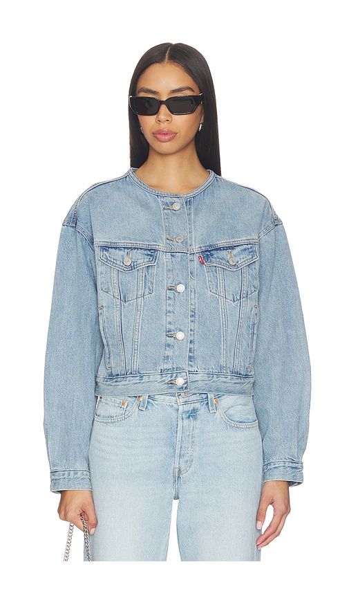 Collarless Shrunken 90s Trucker in Blue. - size L (also in M, S, XS) - LEVI'S - Modalova