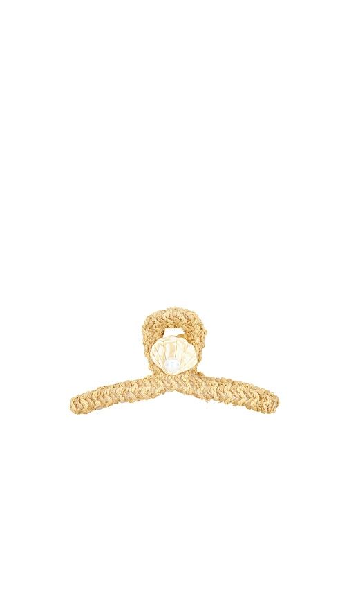 Raffia Shell Claw Clip in Neutral - Lele Sadoughi - Modalova