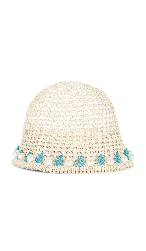 Maya Pearl Anchor Bucket Hat in Creme - Lele Sadoughi - Modalova