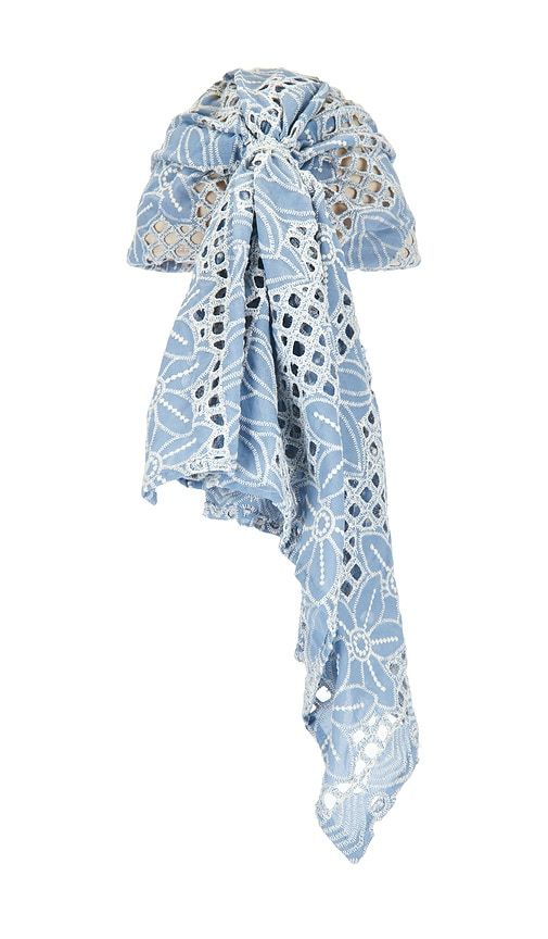 Sophia Eyelet Scarf Cap in Blue - Lele Sadoughi - Modalova
