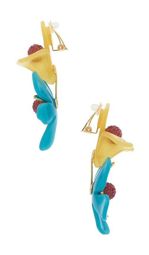 Bouquet Paradis Clip-on Earrings in Coral - Lele Sadoughi - Modalova