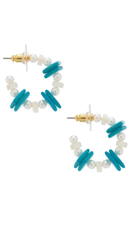 Beach Club Hoop Earrings in Teal - Lele Sadoughi - Modalova