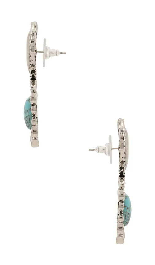 Ruffle Heart Stone Earrings in Metallic Silver - Lele Sadoughi - Modalova