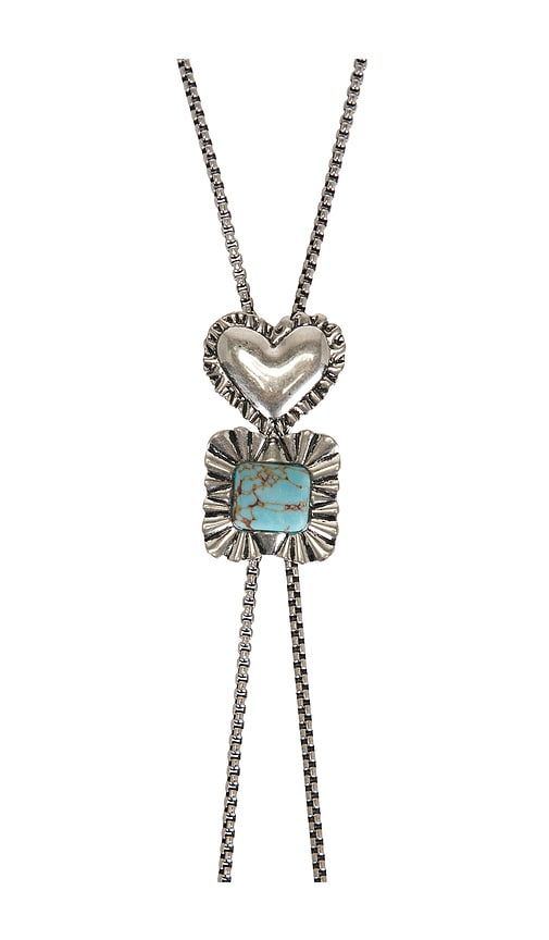 Ruffle Heart Bolo Necklace in Metallic Silver - Lele Sadoughi - Modalova