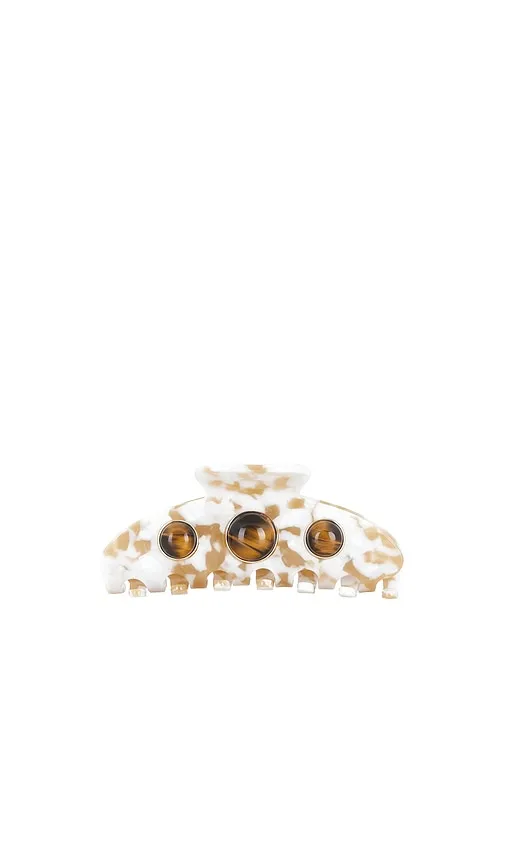 Tasha Stone Claw Clip in Cream - LELET NY - Modalova