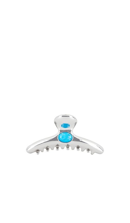 Frankie Stone Claw Clip in Teal,Metallic Silver - LELET NY - Modalova