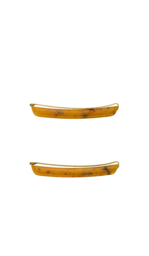 Bleeker Mini Bobbi Pin Set Of 2 in Brown - LELET NY - Modalova