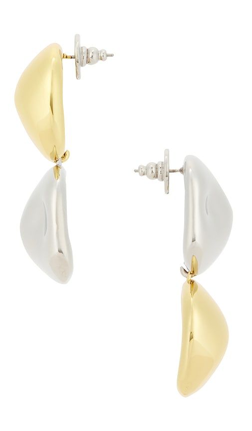Zoe Petite Drop Earrings in Metallic Gold,Metallic Silver - LELET NY - Modalova