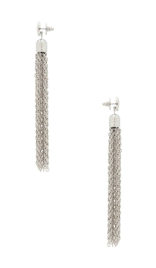 Charlotte Tassel Earrings in Metallic Silver - LELET NY - Modalova