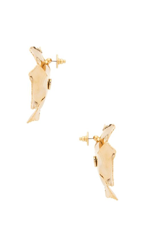 Eden Floral Earrings in Metallic Gold - LELET NY - Modalova