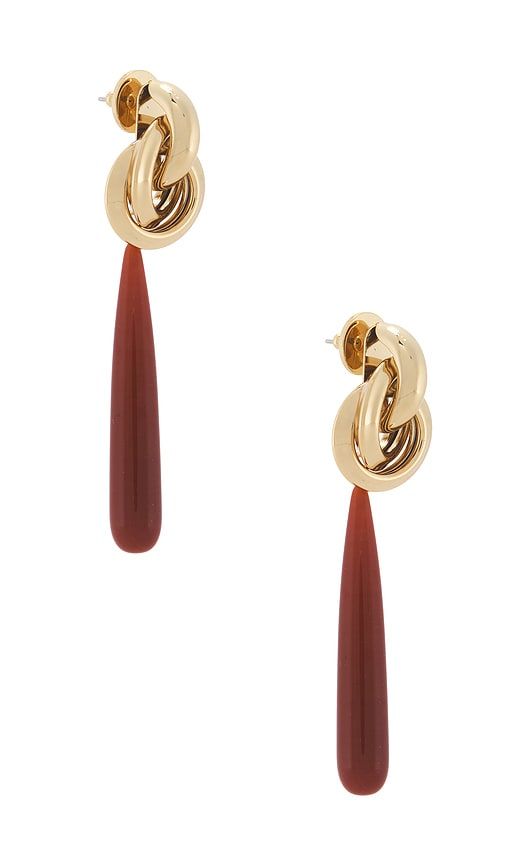 Nala Knot Stone Earrings in Metallic - LELET NY - Modalova