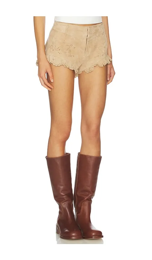 Azalure Shorts in Tan. - size 10 (also in 12, 8) - LoveShackFancy - Modalova