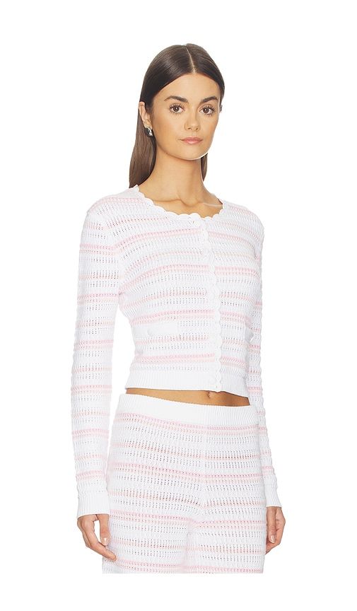 Dessa Cardigan in Pink,White. - size L (also in M, S, XL, XS, XXS) - LoveShackFancy - Modalova
