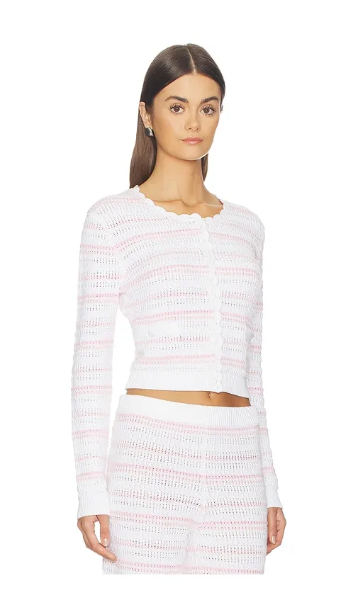 Dessa Cardigan in Pink,White. - size L (also in M, XL, XS, XXS) - LoveShackFancy - Modalova