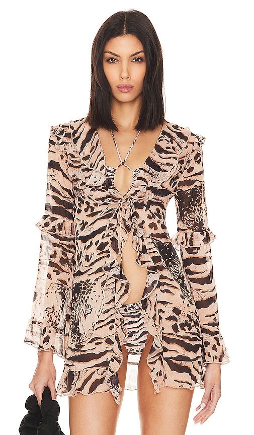 The Paradiso Mini Robe in Nude. - size L (also in S, XS) - lovewave - Modalova