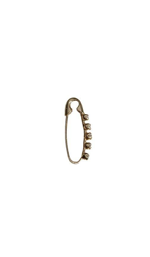 Mini Diamond Prong Safety Pin Single Earring in Metallic Gold - Loren Stewart - Modalova
