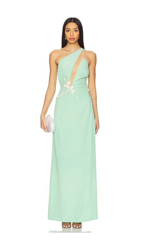 Calypso Front Cutout Gown in Teal. - size L (also in M, S) - LA FUORI - Modalova