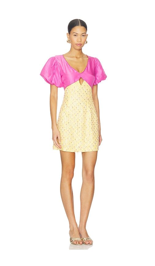 Lime Candy Mini Dress in Yellow. - size S (also in XS) - LA FUORI - Modalova