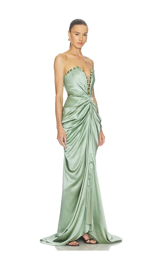 Gown in Sage. - size M (also in S, XL) - LA FUORI - Modalova