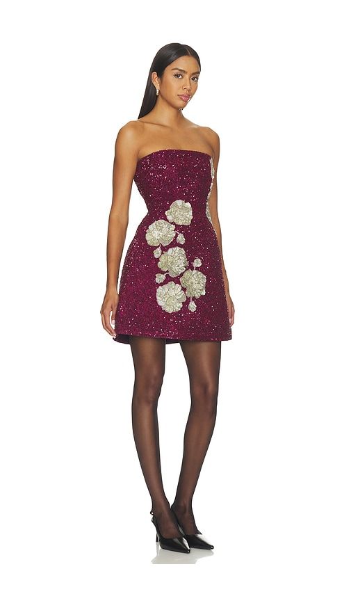 Midnight Rosette Dress in Red. - size L (also in M, S, XS) - LA FUORI - Modalova